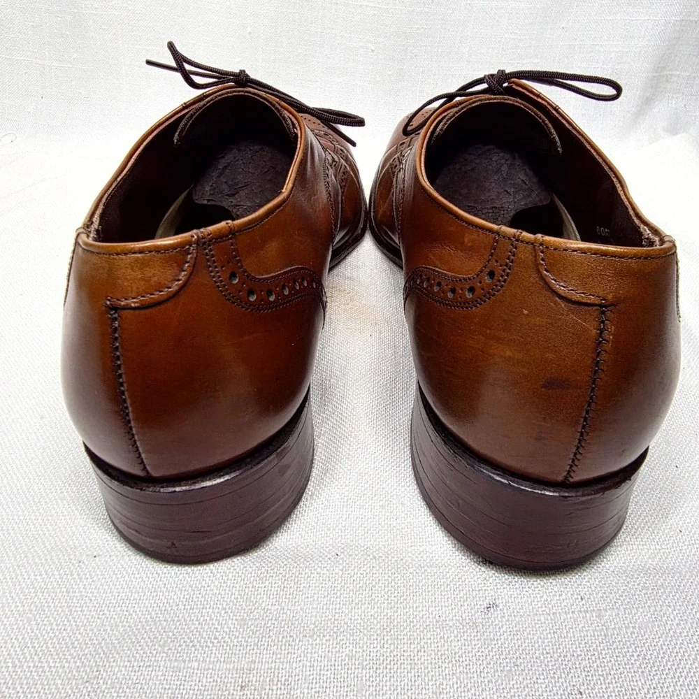 Bostonian Wingtip Oxford Mens 12 Brown‎ Leather Brogue Dress Shoes Lace Classic